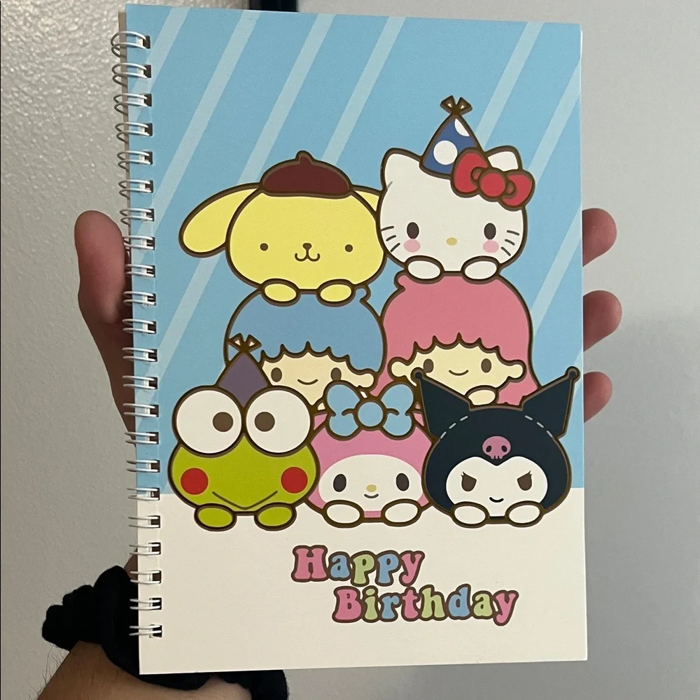 5/$25🎀Sanrio Happy Birthday Spiral Notebook - Blue and White